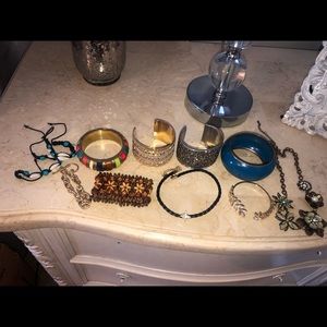 Necklace, bracelets, headbands